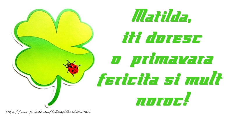 Felicitari de 1 Martie - Matilda iti doresc o primavara fericita si mult noroc!