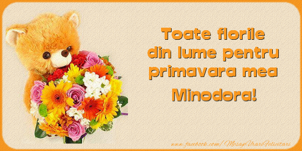 Felicitari de 1 Martie - Toate florile din lume pentru primavara mea! Minodora