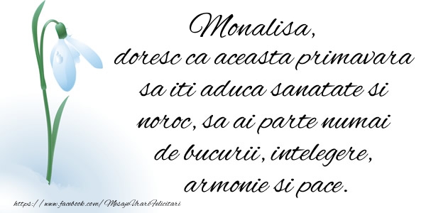 Felicitari de 1 Martie - ❄️❄️ Ghiocei & Zăpadă | Monalisa doresc ca aceasta primavara sa iti aduca sanatate si noroc ...