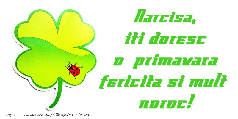 Felicitari de 1 Martie - Narcisa iti doresc o primavara fericita si mult noroc!