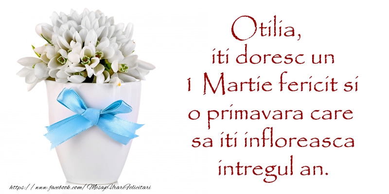 Felicitari de 1 Martie - Ghiocei | Otilia iti doresc un 1 Martie fericit si o primavara care sa iti infloreasca intregul an.