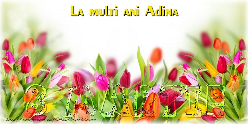 Felicitari de 8 Martie - Flori | La multi ani Adina