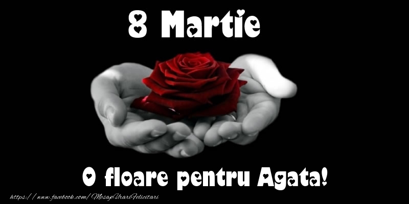 Felicitari de 8 Martie - Trandafiri | 8 Martie O floare pentru Agata!