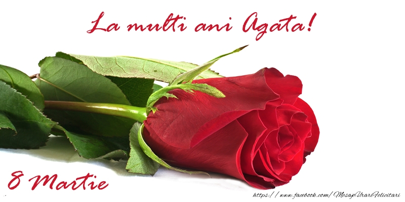 Felicitari de 8 Martie - Trandafiri | La multi ani Agata!