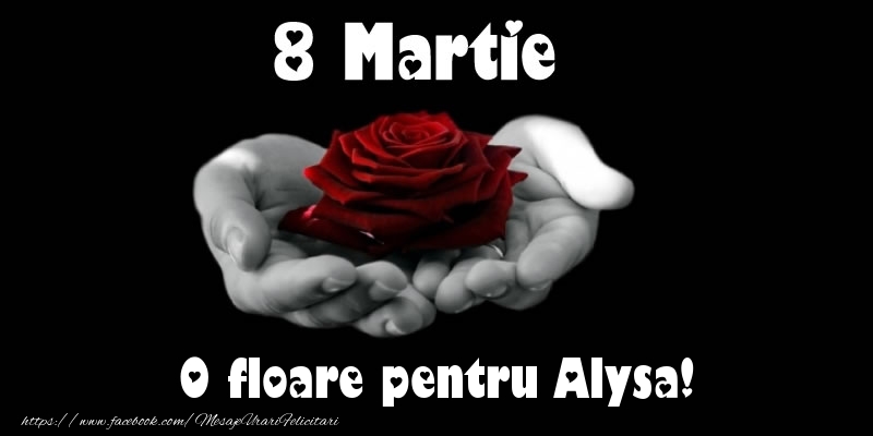 Felicitari de 8 Martie - Trandafiri | 8 Martie O floare pentru Alysa!