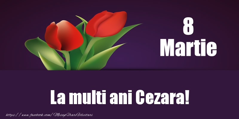 Felicitari de 8 Martie - Lalele | 8 Martie La multi ani Cezara!