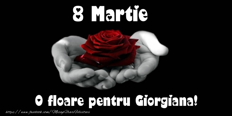 Felicitari de 8 Martie - Trandafiri | 8 Martie O floare pentru Giorgiana!