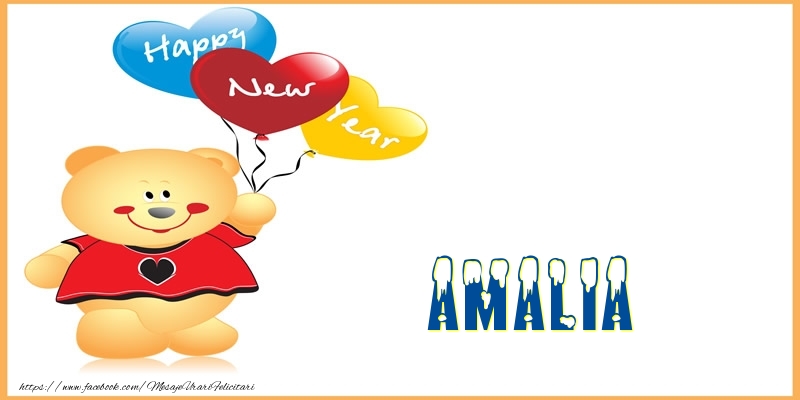 Felicitari de Anul Nou - Baloane & Ursuleti | Happy New Year Amalia!