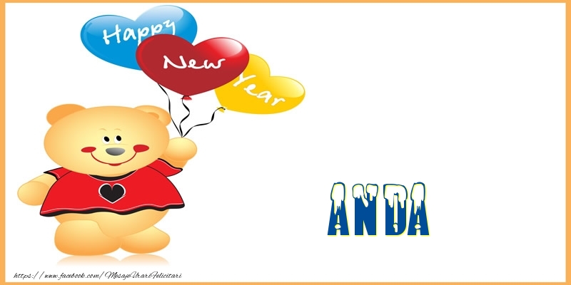 Felicitari de Anul Nou - Baloane & Ursuleti | Happy New Year Anda!
