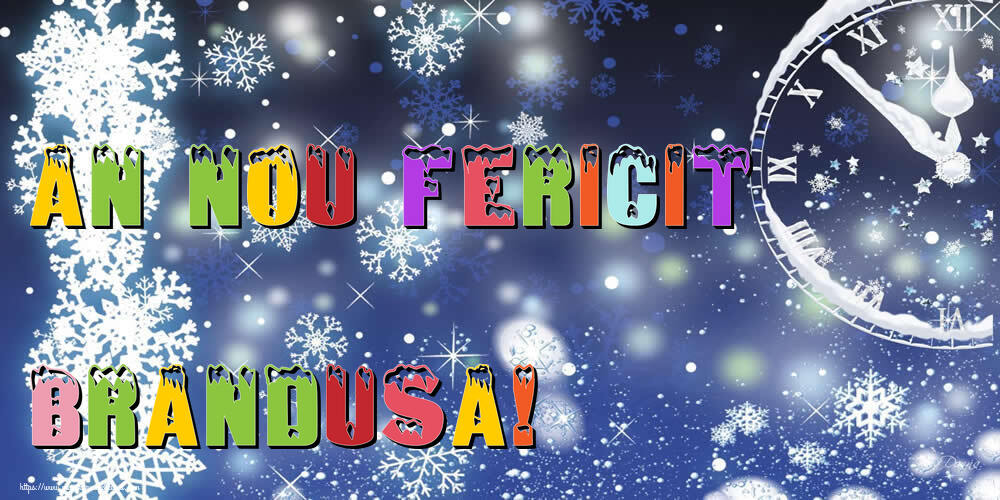 Felicitari de Anul Nou - ⏲️⭐⭐⭐❄️❄️ Ceas & Steluțe & Zăpadă | An nou fericit Brandusa!