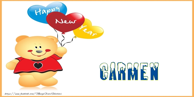 Felicitari de Anul Nou - Baloane & Ursuleti | Happy New Year Carmen!