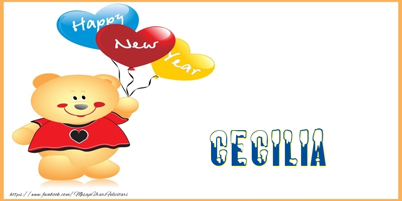 Felicitari de Anul Nou - Baloane & Ursuleti | Happy New Year Cecilia!