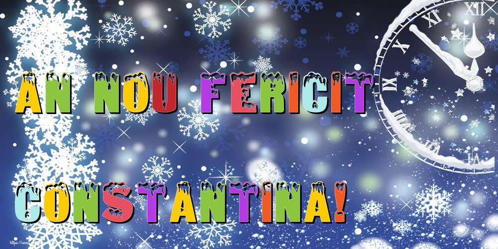 Felicitari de Anul Nou - ⏲️⭐⭐⭐❄️❄️ Ceas & Steluțe & Zăpadă | An nou fericit Constantina!