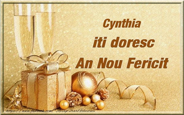 Felicitari de Anul Nou - Cynthia iti urez un An Nou Fericit