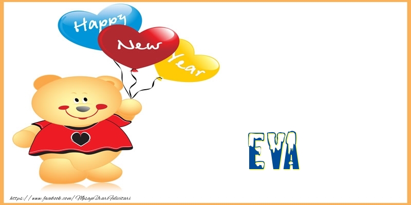 Felicitari de Anul Nou - Baloane & Ursuleti | Happy New Year Eva!