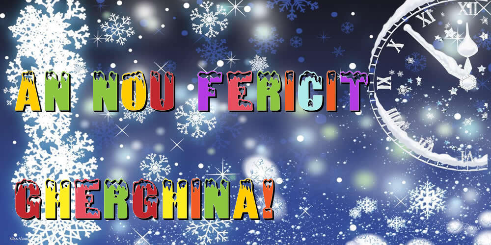 Felicitari de Anul Nou - ⏲️⭐⭐⭐❄️❄️ Ceas & Steluțe & Zăpadă | An nou fericit Gherghina!