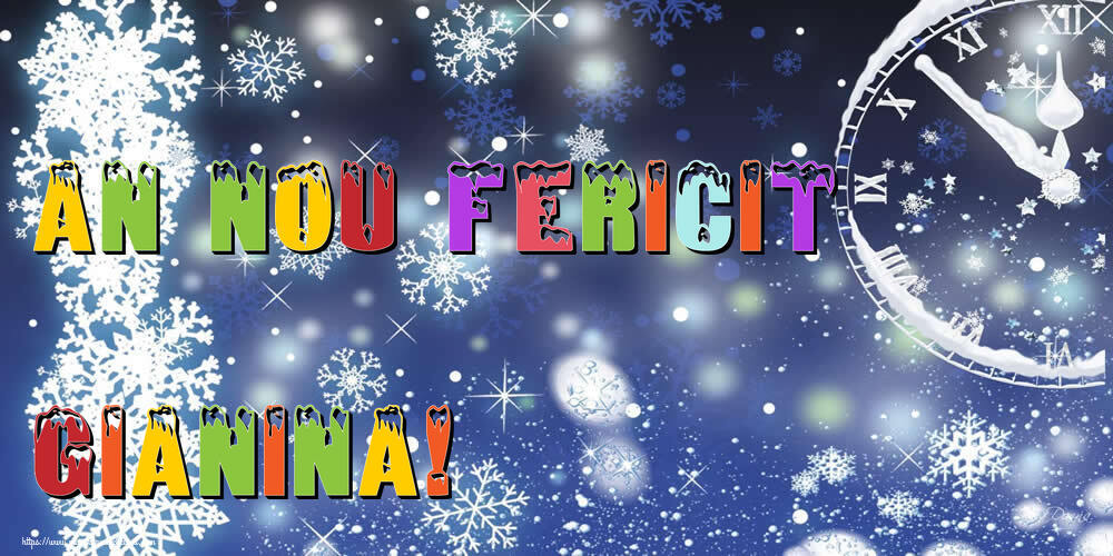 Felicitari de Anul Nou - ⏲️⭐⭐⭐❄️❄️ Ceas & Steluțe & Zăpadă | An nou fericit Gianina!