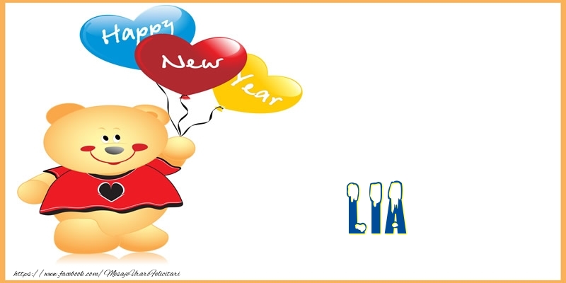 Felicitari de Anul Nou - Baloane & Ursuleti | Happy New Year Lia!
