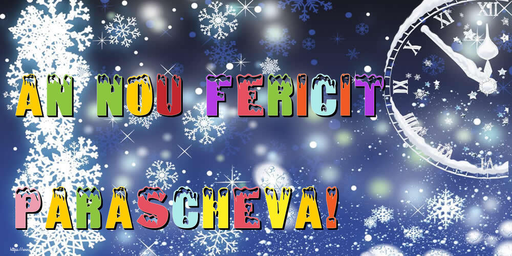 Felicitari de Anul Nou - ⏲️⭐⭐⭐❄️❄️ Ceas & Steluțe & Zăpadă | An nou fericit Parascheva!