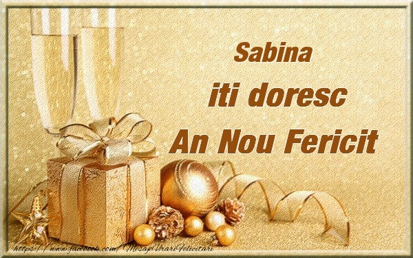 Felicitari de Anul Nou - Sabina iti urez un An Nou Fericit
