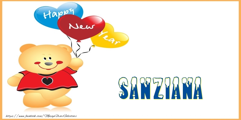 Felicitari de Anul Nou - Baloane & Ursuleti | Happy New Year Sanziana!