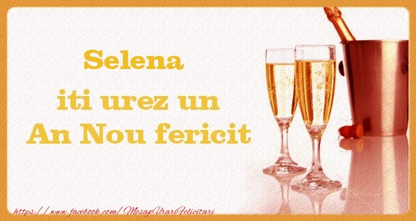 Felicitari de Anul Nou - Sampanie | Selena iti urez un An Nou fericit
