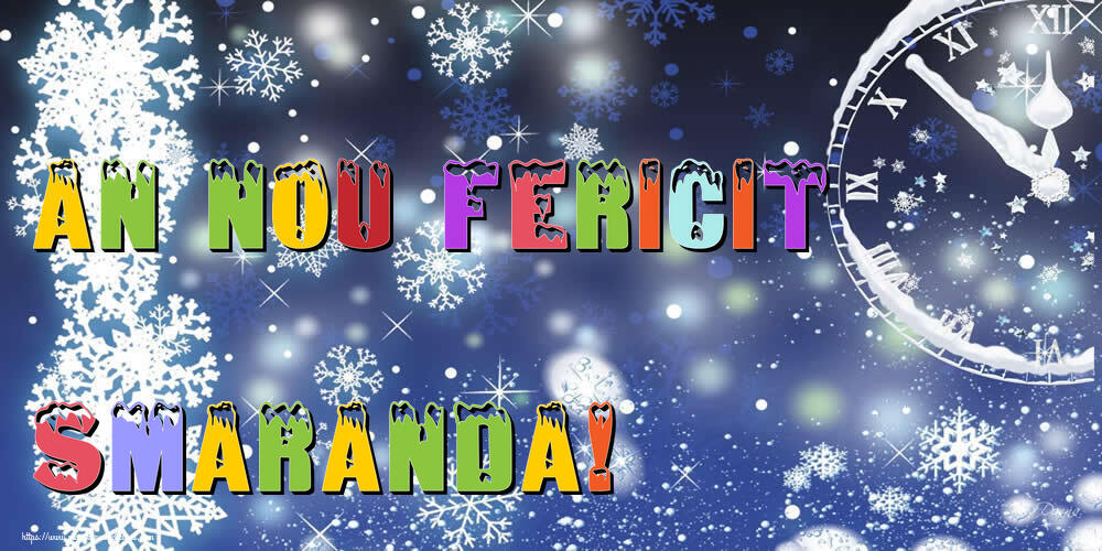 Felicitari de Anul Nou - ⏲️⭐⭐⭐❄️❄️ Ceas & Steluțe & Zăpadă | An nou fericit Smaranda!