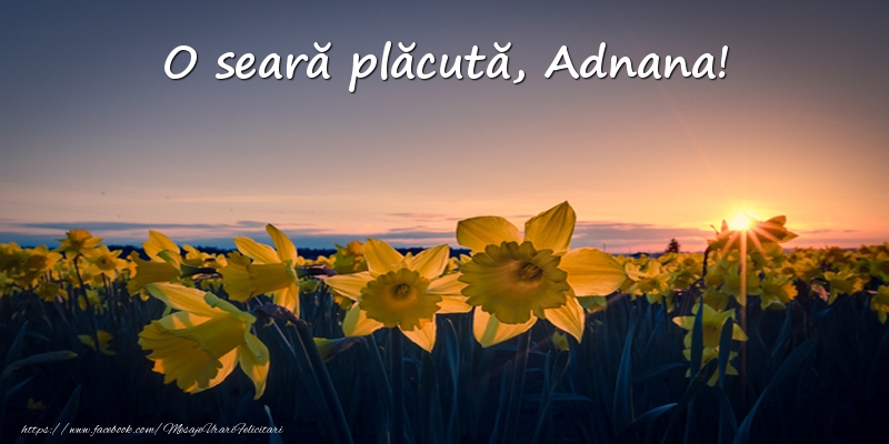 Felicitari de buna seara -  Flori: O seară plăcută, Adnana!