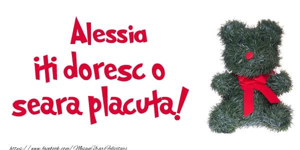 Felicitari de buna seara - Ursuleti | Alessia iti doresc  o seara placuta!