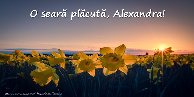 Felicitari de buna seara -  Flori: O seară plăcută, Alexandra!