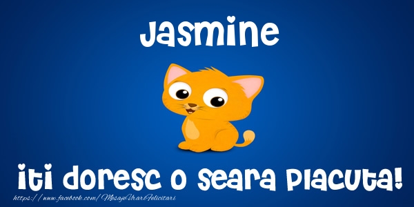 Felicitari de buna seara - Animație | Jasmine iti doresc o seara placuta!