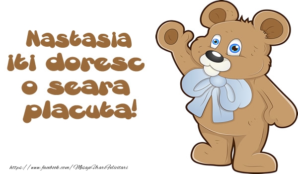 Felicitari de buna seara - Ursuleti | Nastasia iti doresc  o seara placuta!