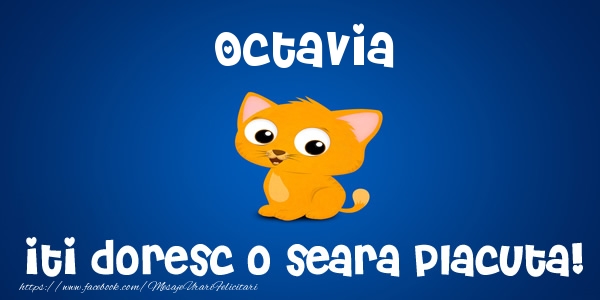 Felicitari de buna seara - Animație | Octavia iti doresc o seara placuta!