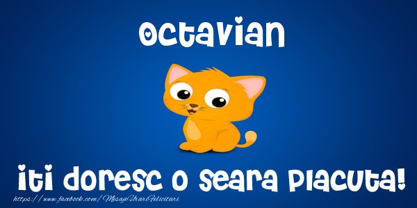 Felicitari de buna seara - Animație | Octavian iti doresc o seara placuta!