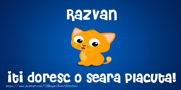 Felicitari de buna seara - Animație | Razvan iti doresc o seara placuta!