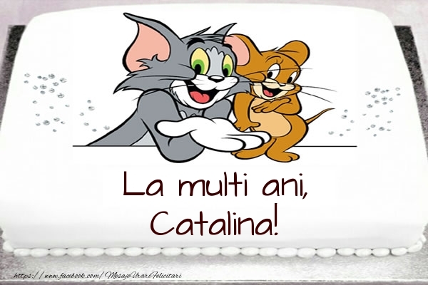 Felicitari pentru copii - Animație &  | Tort cu Tom si Jerry: La multi ani, Catalina!