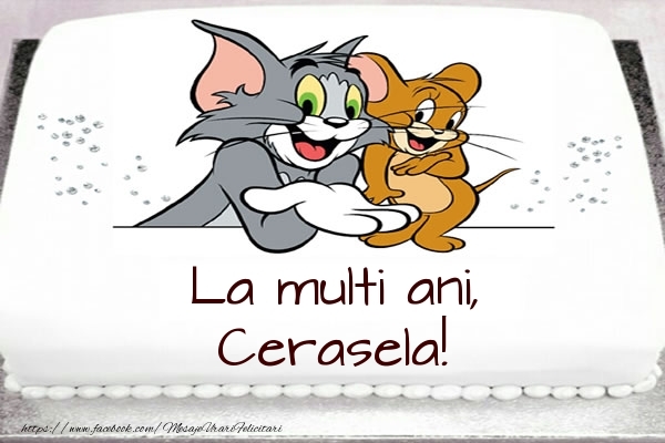 Felicitari pentru copii - Animație &  | Tort cu Tom si Jerry: La multi ani, Cerasela!