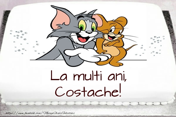 Felicitari pentru copii - Animație &  | Tort cu Tom si Jerry: La multi ani, Costache!