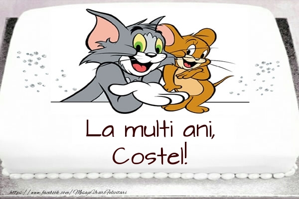 Felicitari pentru copii - Tort cu Tom si Jerry: La multi ani, Costel!