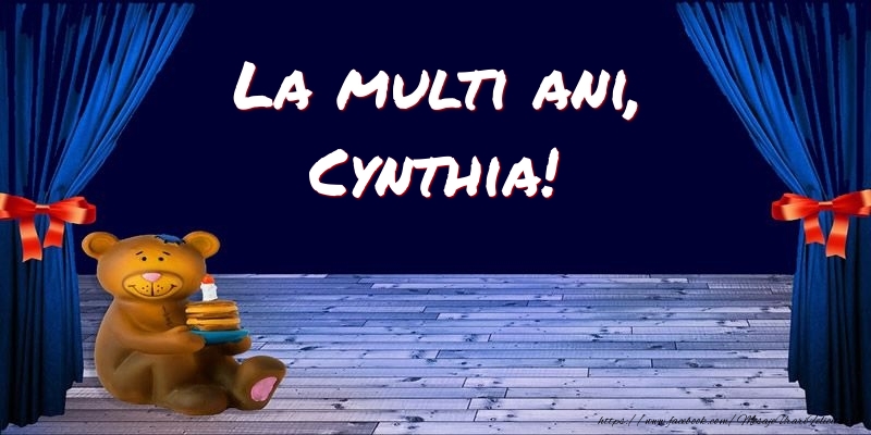 Felicitari pentru copii - Ursuleti | La multi ani, Cynthia!