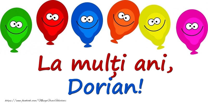 Felicitari pentru copii - Baloane | La mulți ani, Dorian!