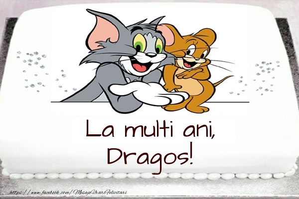 Felicitari pentru copii - Animație &  | Tort cu Tom si Jerry: La multi ani, Dragos!