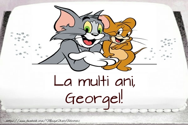 Felicitari pentru copii - Animație &  | Tort cu Tom si Jerry: La multi ani, Georgel!