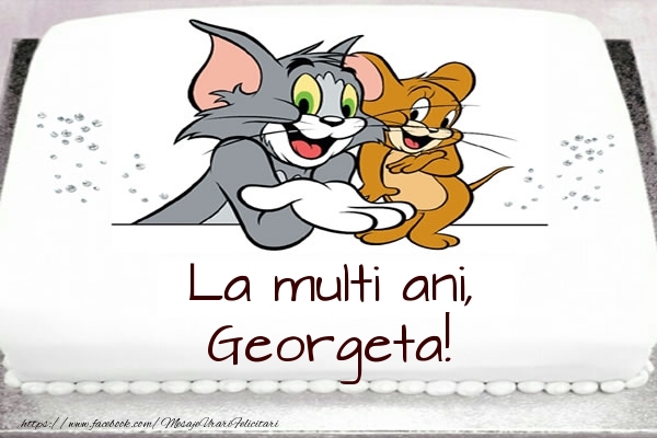 Felicitari pentru copii - Tort cu Tom si Jerry: La multi ani, Georgeta!