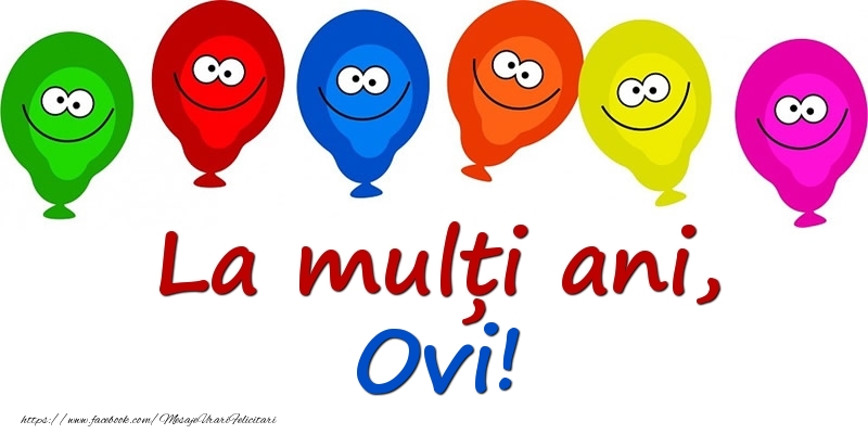 Felicitari pentru copii - Baloane | La mulți ani, Ovi!