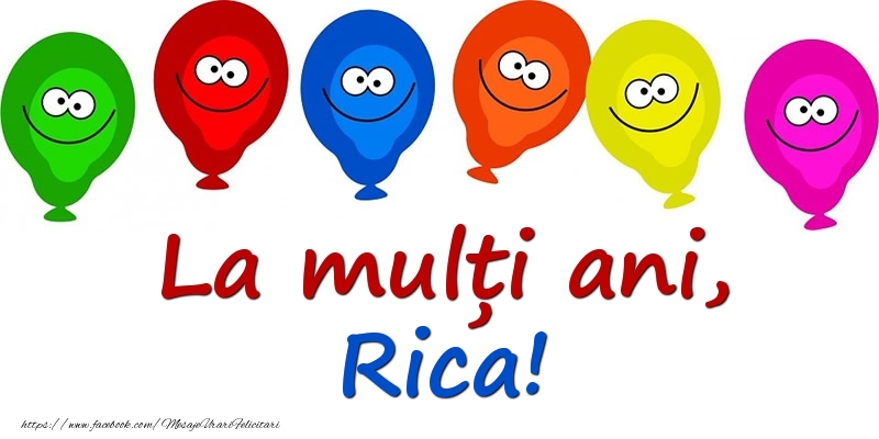 Felicitari pentru copii - Baloane | La mulți ani, Rica!