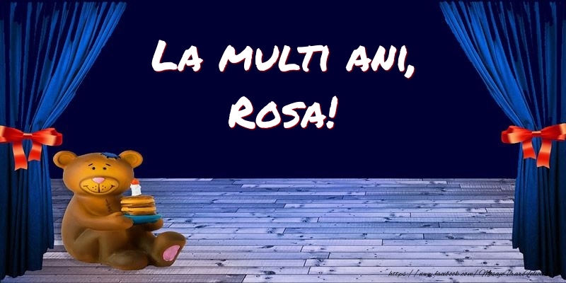  Felicitari pentru copii - Ursuleti | La multi ani, Rosa!