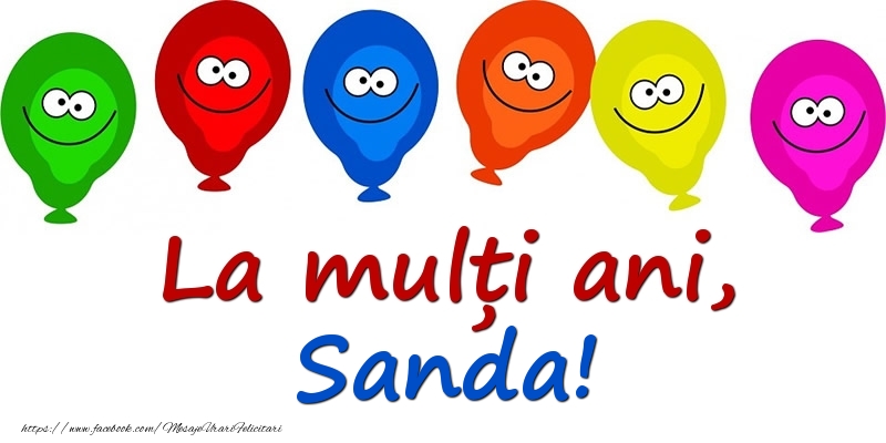 Felicitari pentru copii - Baloane | La mulți ani, Sanda!