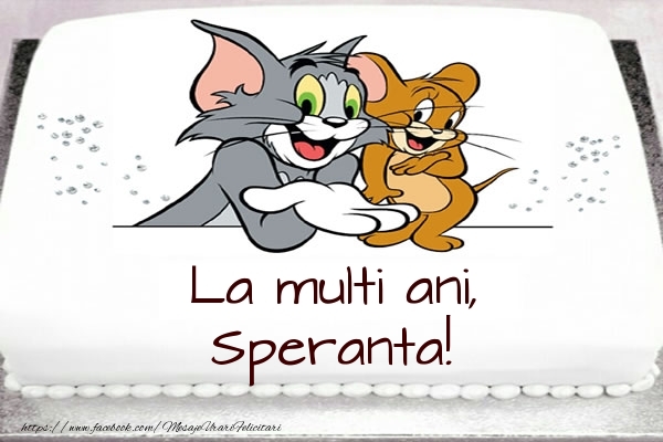 Felicitari pentru copii - Tort cu Tom si Jerry: La multi ani, Speranta!