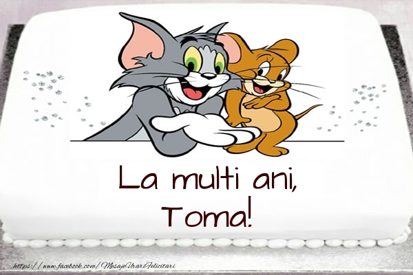 Felicitari pentru copii - Tort cu Tom si Jerry: La multi ani, Toma!